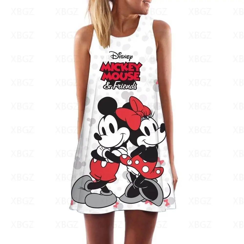 Moda Minnie Mouse abiti per donna 2022 Top abito da donna topolino estate donna Cool Disney Mini Cartoon Beach Print Boho Sexy