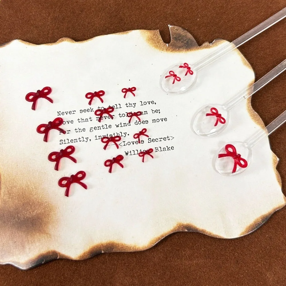 Linear wine red bow nail decoration DIY wearable nail patch nail decoration material package