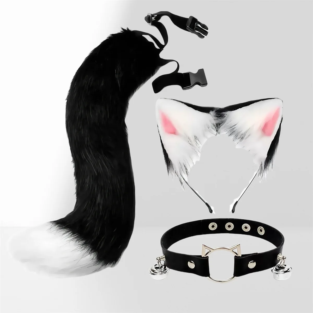 3 قطعة/المجموعة اليابانية القط قناع هالوين زي الاكسسوارات أفخم القط الأذن القط ذيل طوق النساء الفتيات تأثيري حزب اللباس الدعائم #4