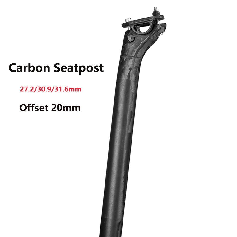 Elitaone Carbon seatpost 27.2 30.9 31.6mm Offset 20mm MTB /Road Bike UD Bare Carbon Seat Tube Bicycle Accessorie