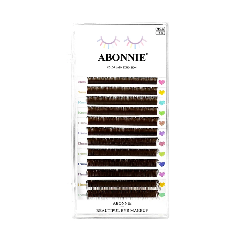 Abonnie 0.07 C D False Eyelashes Dark Brown Individual Eyelash Extension Color Fake Eye Lashes Mink Eyelash Extension 100% Real