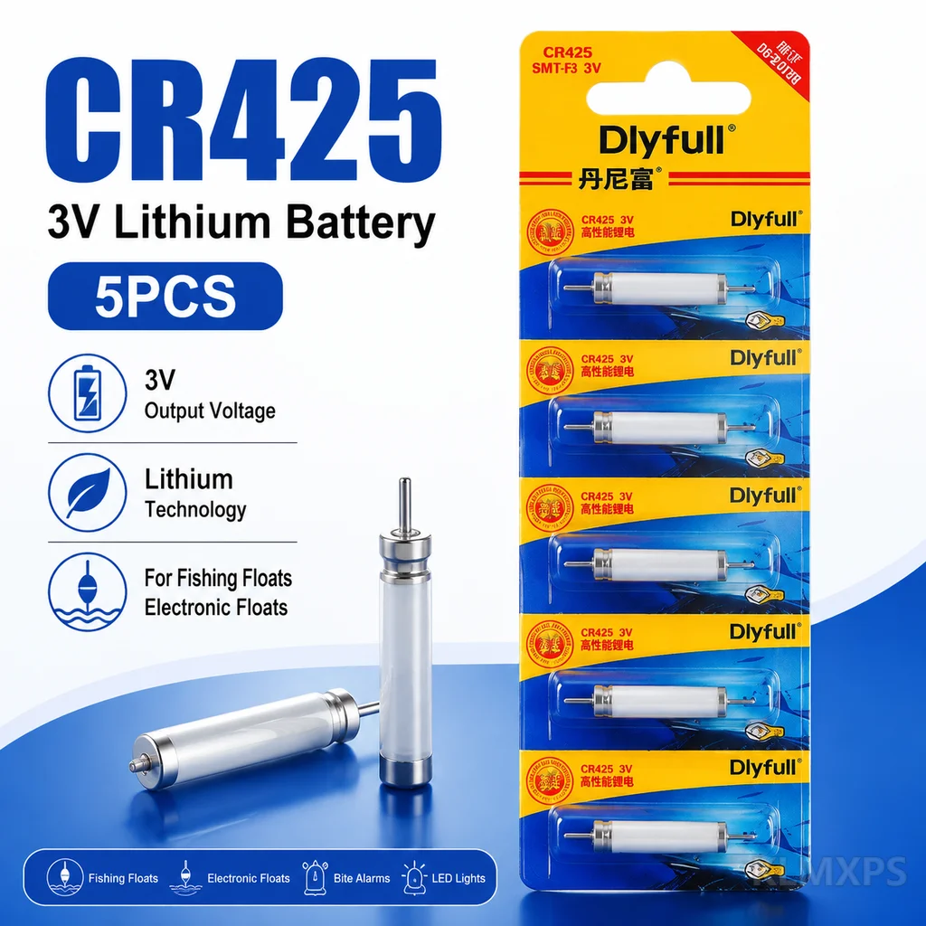 CR425 Fishing Float Battery for Electronic Night Fishing Bobber, Button Cell Battery Tackle Accessory Replacement