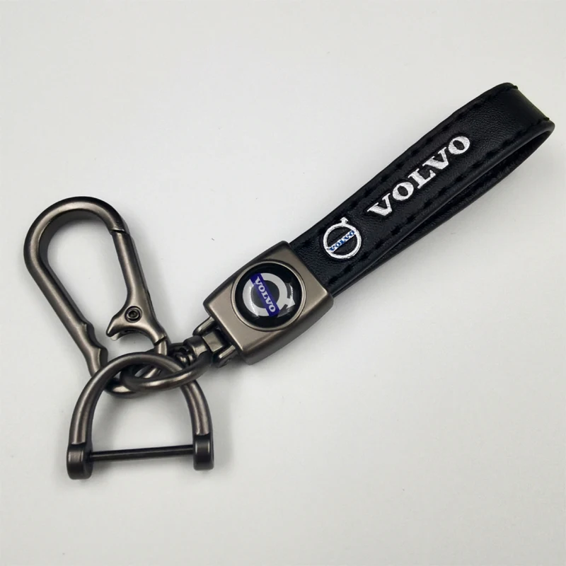 3D Metal/Leather key Ring Car Emblem Keychain Accessories For Volvo ...