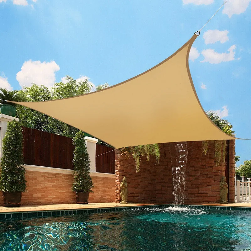 2.5x2.5M Square Shade Sail 300D Waterproof Polyester For Garden Terrace Canopy Swimming Pool Sun Shade Canvas Camping Awning