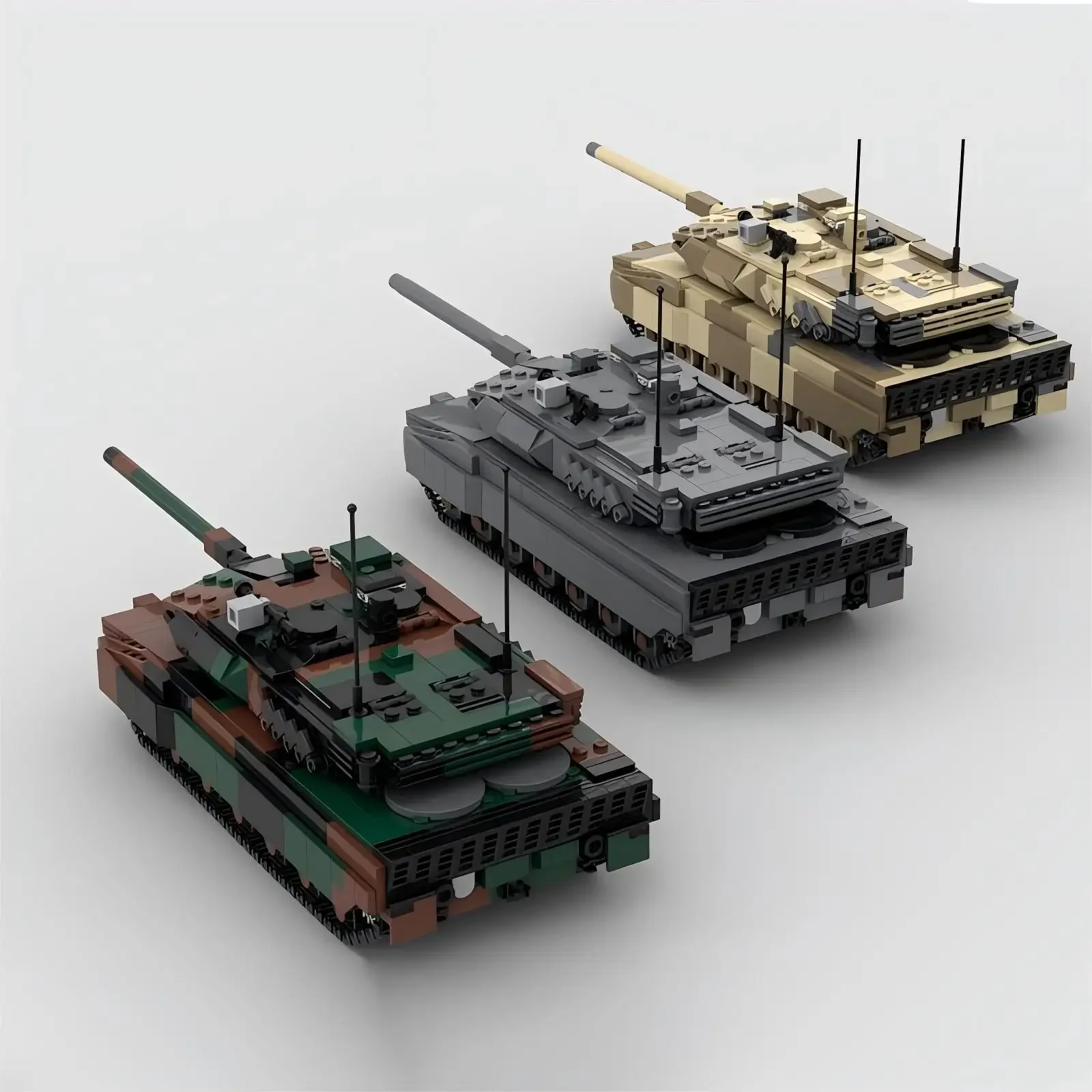 MOC M1A2 Abrams Militär-Panzerfahrzeug Woodland Hauptkampfpanzer DIY Technik Bausteinmodell Kinder-Bausteine Spielzeug – Detail 8