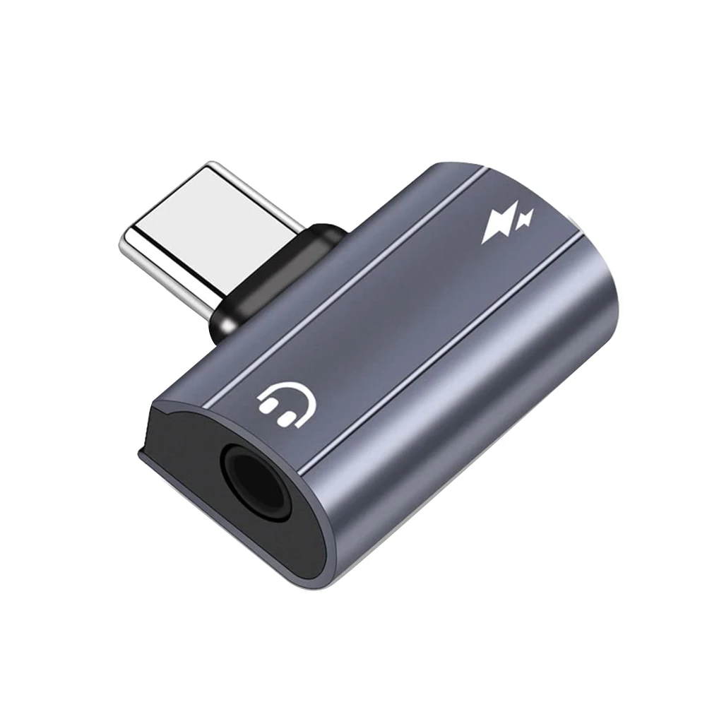 Adapter konwertera słuchawek 2 w 1, adapter USB C na 3,5 mm audio i ładowania z szybkim ładowaniem PD 60W dla Sam Sung S22 S21