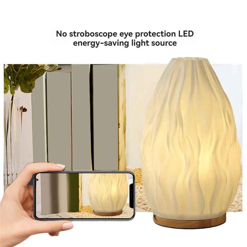 LICE-Dimmable Novelty Small Table Lamp For Bedroom Vintage Style Striped Small Night Light Lamp Bedside Lamp