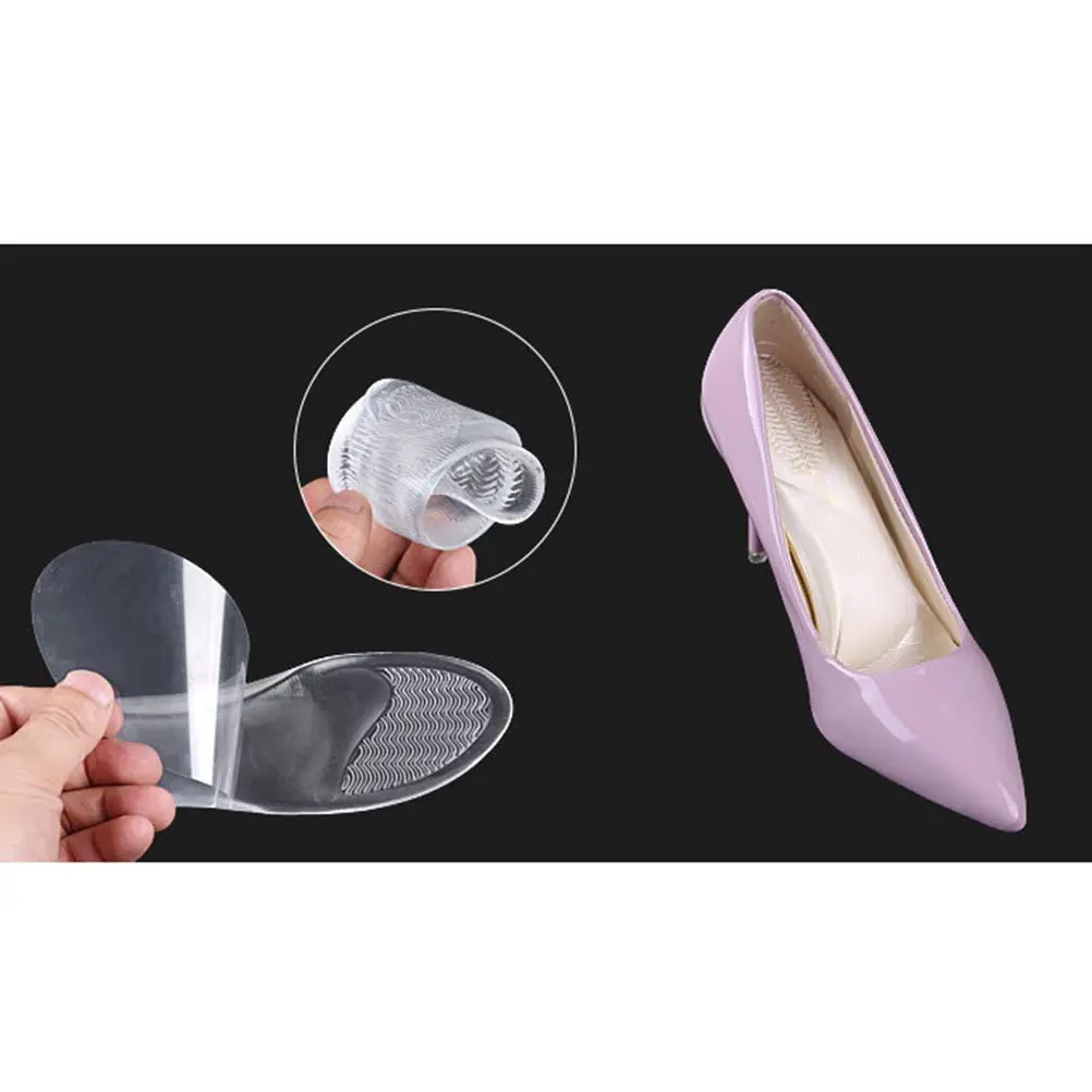 

Антискользящие амортизирующие гелевые стельки для обуви с поддержкой свода стопы 3/4, для женщин с плоскими стопами, для высоких каблуков, комфортные массажные вкладыши