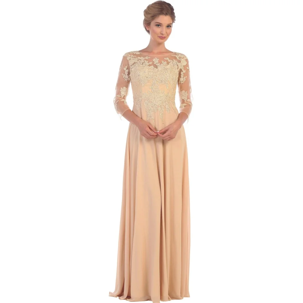 

Customized Eelgant Mother Dresses A Line Chiffon Bride Party Dress Applique Floor Length Occasion Gown robes invitée mariage