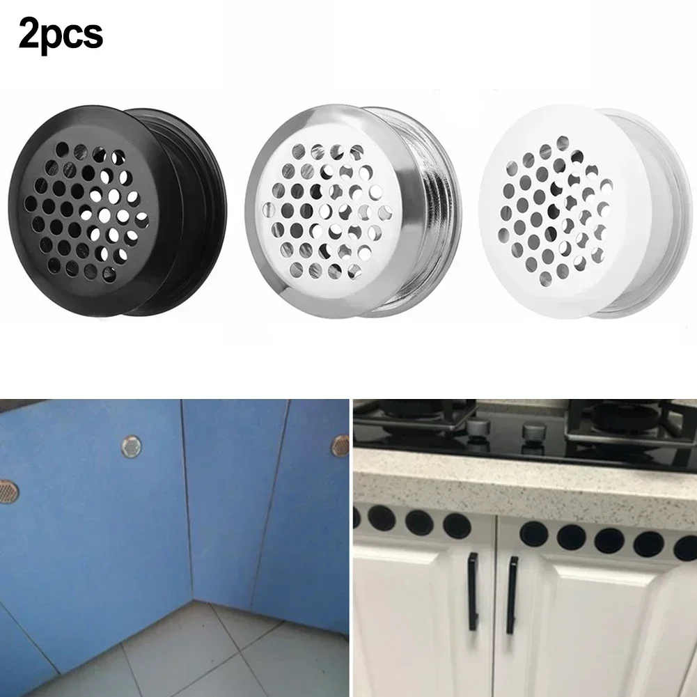 2pcs Air Vent Grille Air Outlet Fresh System Air Vent Grille Ventilation Plugs Cabinet Stainless Steel Stainless Steel Exterior