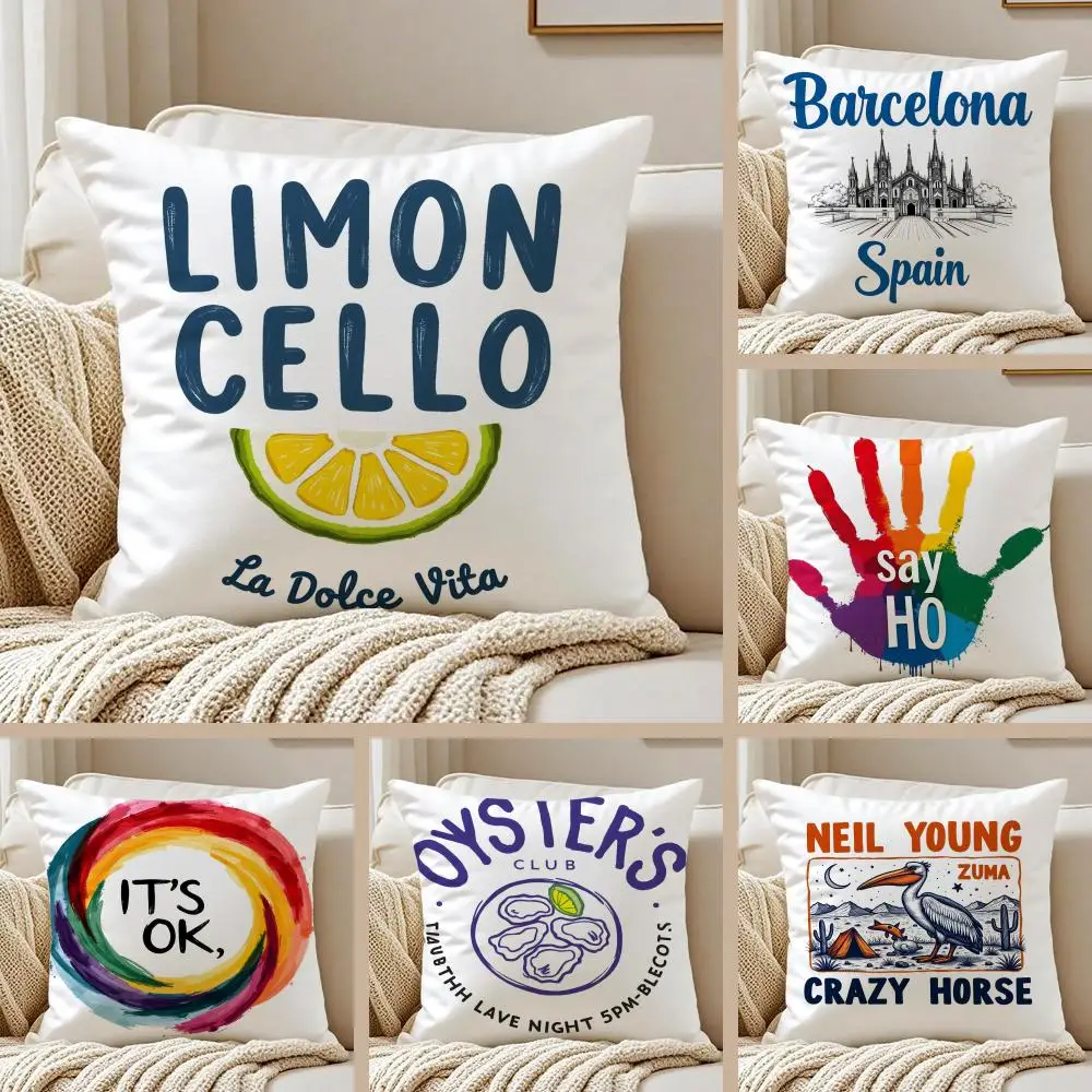 Fashionable Hand-painted Minimalist Prints Cushion Cover Pillowcase Anti-dustmite living Room Sofa Decor Cushion Room