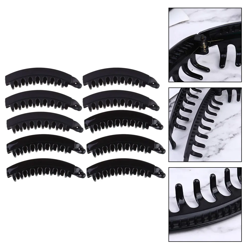 

12 шт., заколки для волос-бананы, большие пластиковые зубчатые зажимы, идеально подходящие для вьющихся прямых зажимов-бананов для домашней вечеринки