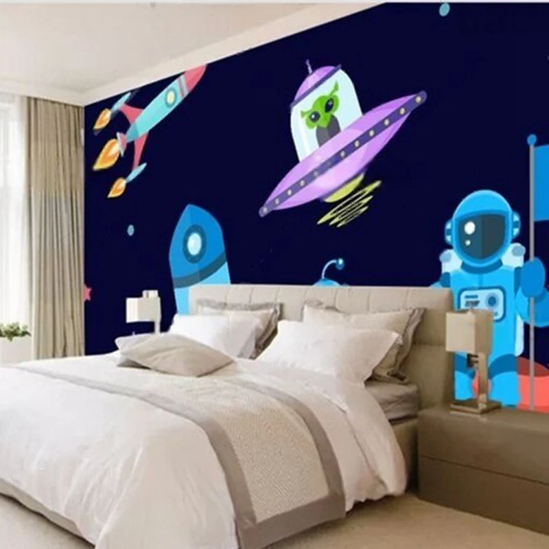 Fashionable and creative graffiti wonderful universe starry sky internet-famous TV luxurious home decoration background wall