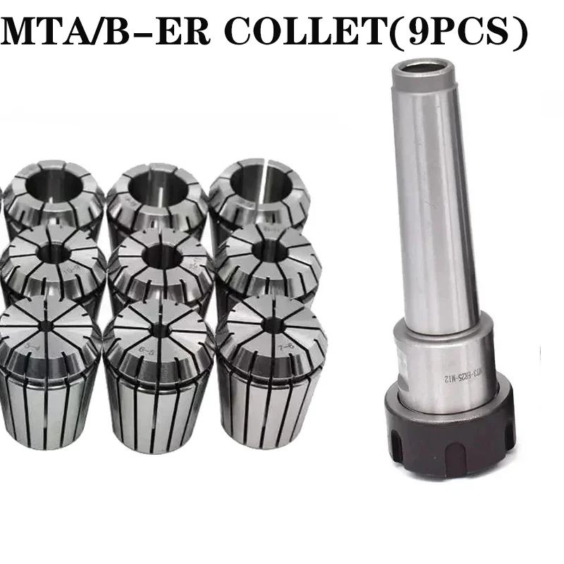 

MTA2 MTA3 MTA4 MTB2 MTB3 MTB4 ER16 ER20 ER25 ER32 morse taper tool holder+9pcs Spring Collets For CNC Milling lathe tools