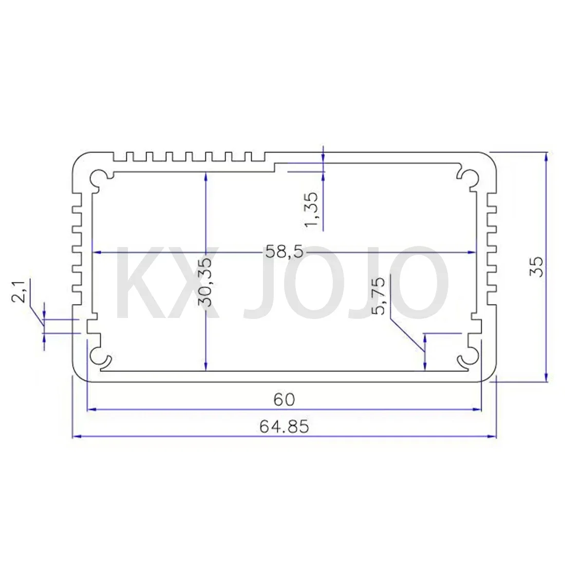 Boîtier en aluminium 65*35*100/120/150mm, boîtier intégré étanche, coque à profil argent/noir, coque pour composants électroniques