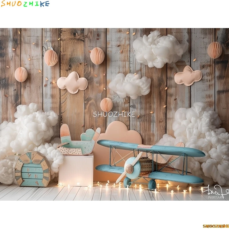 Toy Room Unicorn Balloons Door Photography Backdrops Lighthouse Cloud Moon Baby Birthday Party Photo Studio Background ET-04