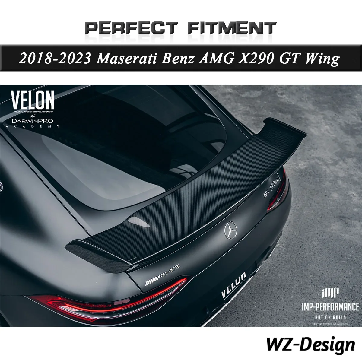 

Car-Styling Accessories Partial Carbon Fiber PCF GT Style IMP Wing Fit For 2018-2023 AMG X290