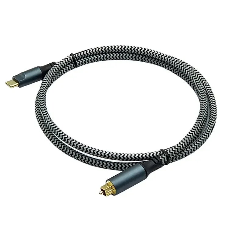 X49A-Braided USB-C To Optical Audio Adapter Cable With Plated Connectors For/Soundbars, Speakers And Home Theater Systems