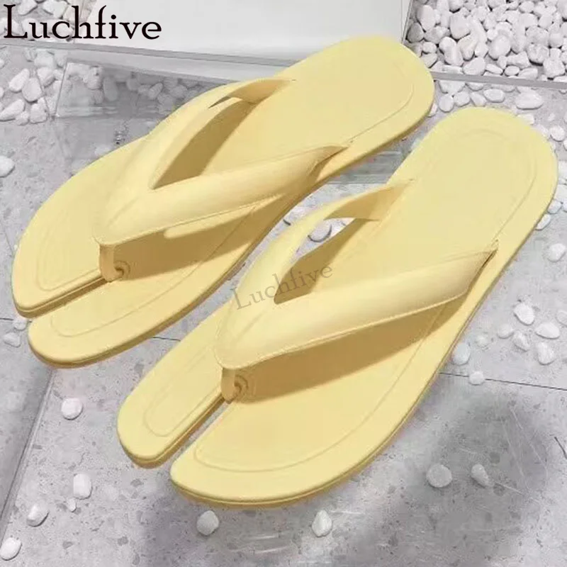 Multicolour Split Toe Flip-flops Slippers for Woman Luxury Brand Pinch toe Mules Slippers Summer Casual Beach Shoes Woman