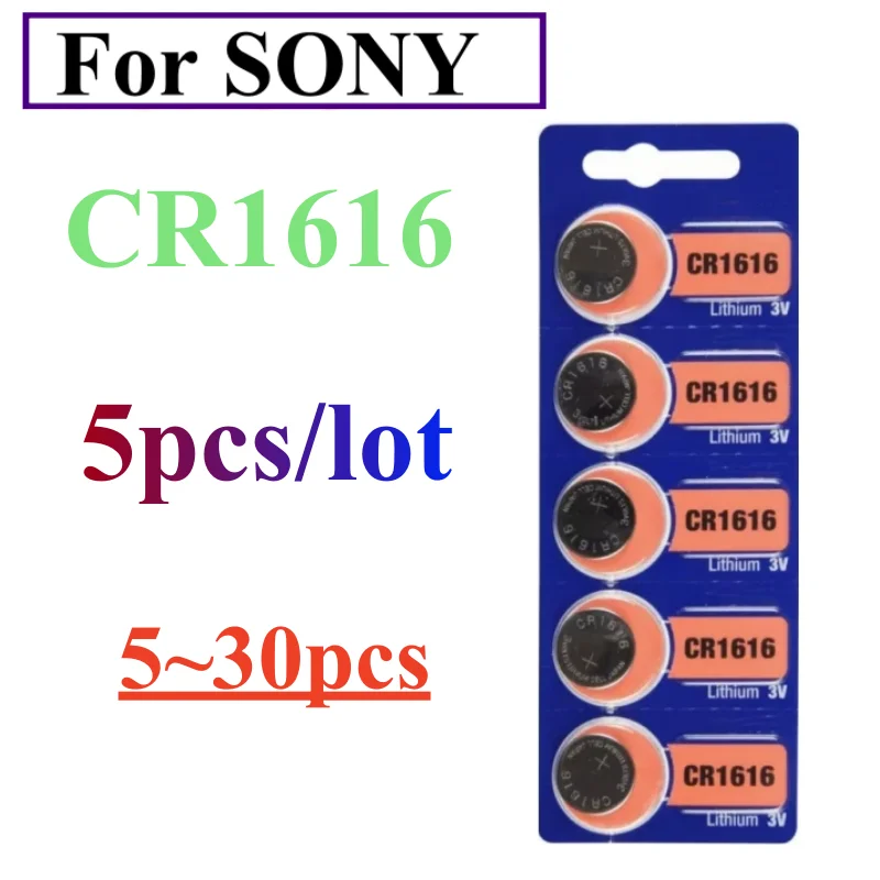 5-30pcs For SONY CR1616 Coin Cells Batteries CR 1616 DL1616 BR1616 5021LC LM1616 Lithium Battery For Watch Remote Control