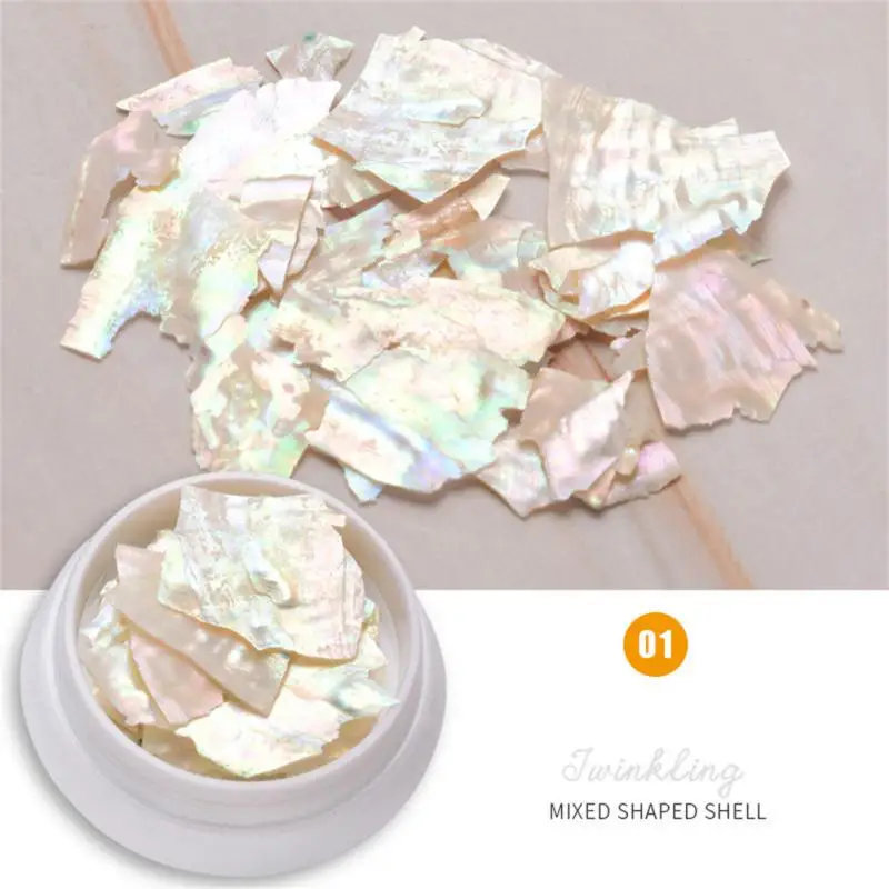 Nail Art Decoration Irregular Natural Abalone Shell Pieces Deco Parts Shellfish Fragments Flashing Nail Manicure Gravel Flakes