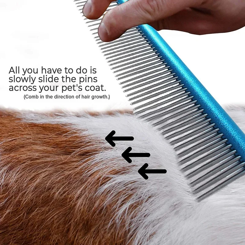 Colorful Piano Paint Professional Anti-Corrosion Grooming Comb For Dogs Cats Tapered Stainless Steel Pins Pet Grooming Supplies