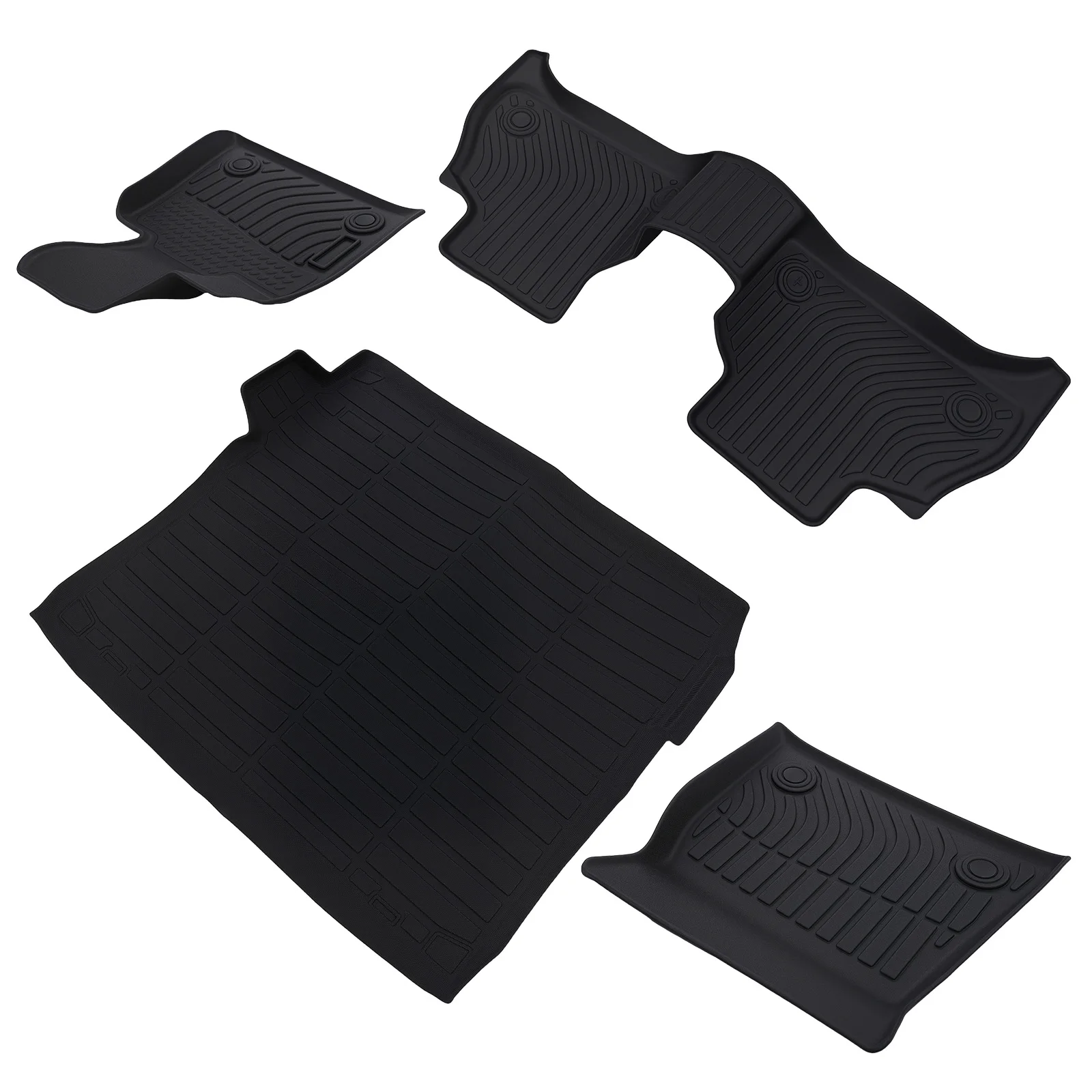

Black TPE All-Weather Floor Mats for BMW X5 2019-2025 Waterproof 5 Passenger