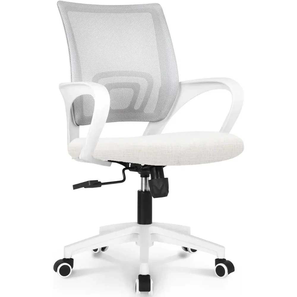 

Office Chair Computer Desk Chair Gaming Ergonomic Mid Back Cushion Lumbar Support with Comfy Mesh Adjustable Swivel Rolling Home