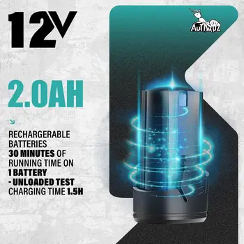 AUTIWOZ 無線迷你拋光機,6 檔變速,快換 1/3 英吋(12 毫米)和 3 毫米雙作用旋轉拋光頭,2.0Ah 電池,汽車美容拋光機 10 最佳銷售 汽車拋光機 - №10