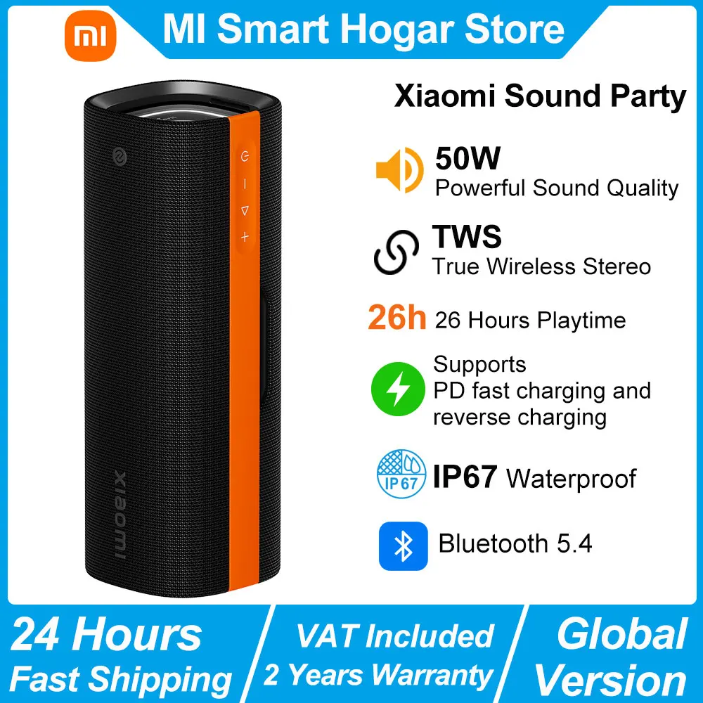 NEUER Xiaomi Sound Party, 50W Tragbarer Bluetooth-Lautsprecher, Smarte Konnektivität Kabelloser Lautsprecher, 26h Spielzeit Harman AudioEFX TWS-Modus