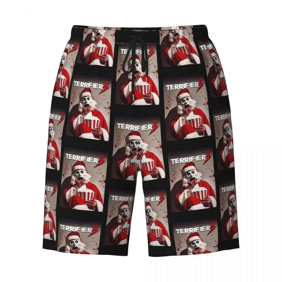 Celana Pendek Papan 3 Santa Terrifier Natal Terrifier Celana Pendek Pantai Selancar Film Musim Panas Celana Renang Kasual Pria Cepat Kering