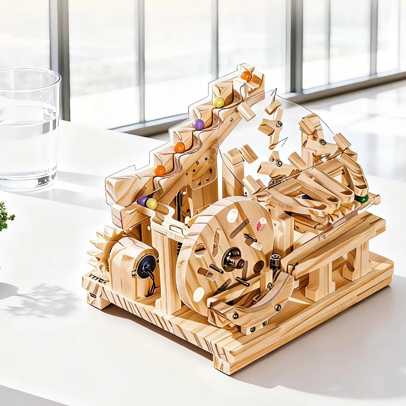 Puzzle Building Blocks Machinery Track Ball Toy Model Kit DIY Assembled Multiple Times Model Kit Building Adults Children Toys