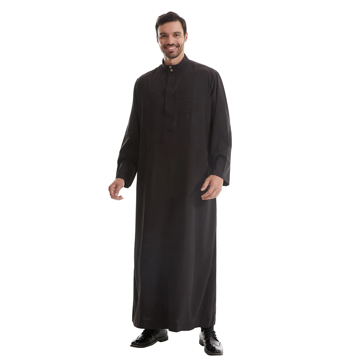 Homens muçulmano kaftan thoub jubba thobe abaya caftan longo robe vestido muçulmano eid oriente médio ramadan islam roupas