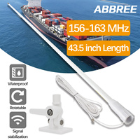 ABBREE VHF Marine Radio Antenna 156-163MHz Fiberglass High Gain PL259 Connector RG58 Cable Waterproof for Boat Sailboat Yacht