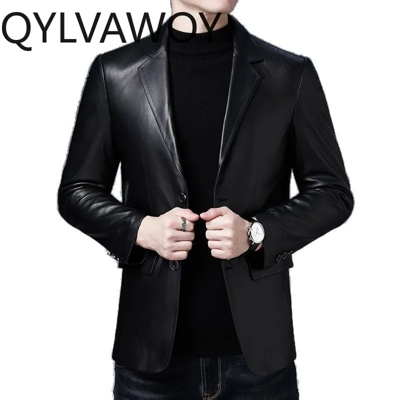 

QYLVAWOY 2026 Autumn Genuine Leather Jacket Men Clothing 100% Real Sheepskin Coat Korean Fashion Leather Jackets Man Suit Coats