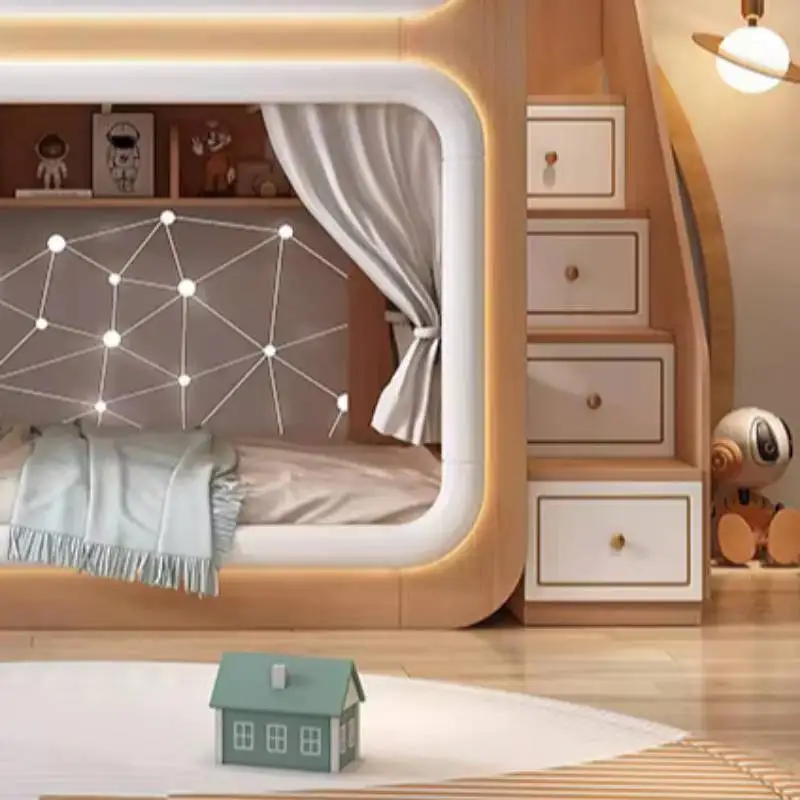 Normale Europese kinderbedden, uitbreidbaar, eenvoudig wit, modern kinderbed, prinsessenstijl, op maat gemaakt kinderbed, meubels voor thuis