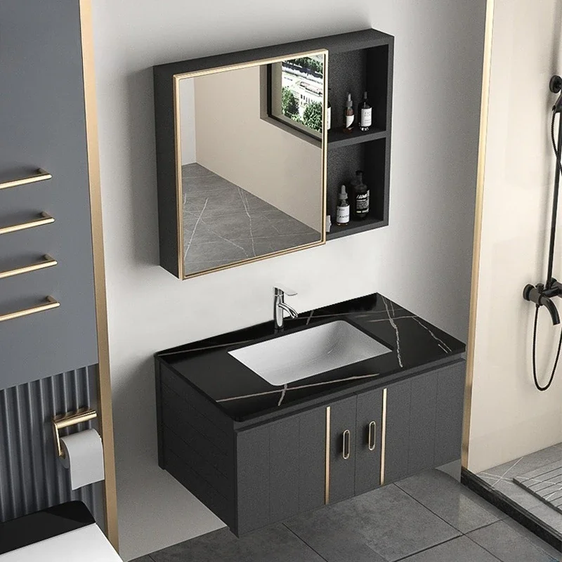 Bathroom cabinet combination, modern minimalist toilet, washbasin and washstand
