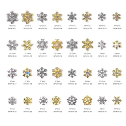 20 PCS Christmas Nail Alloy Gem Snowflake Collection Charms Mixed Manicure Decoration Japanese Style DIY Craft Accessories