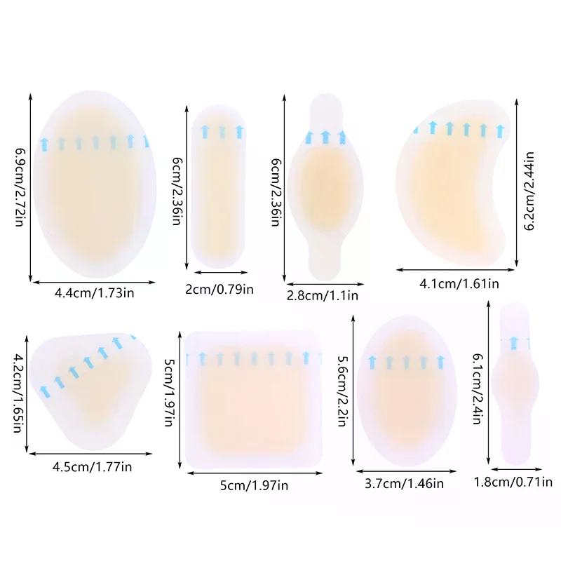 24 pçs blister emplastros invisível hidrocolóide gel blister bandagens almofada para calcanhar pé dedo do pé e guarda pele