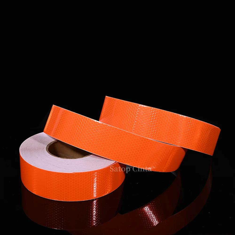 5cm*50m Reflective Material Tape White Red Orange Fluorescent Yellow Waterproof Adhesive Road Safety Warning Reflectors Stickers