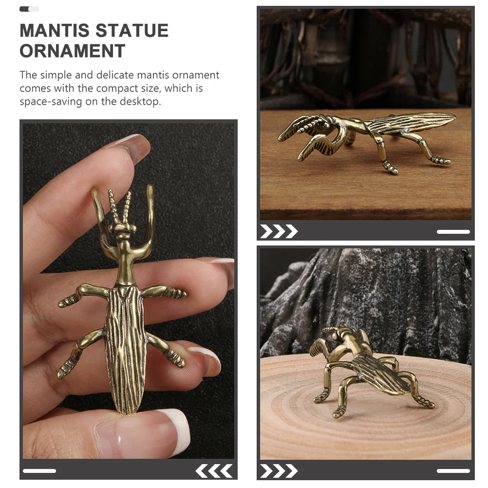 

Delicate Mantis Craft Decoration Compact Design Indoor Desktop Decor Exquisite Appearance Vintage Style