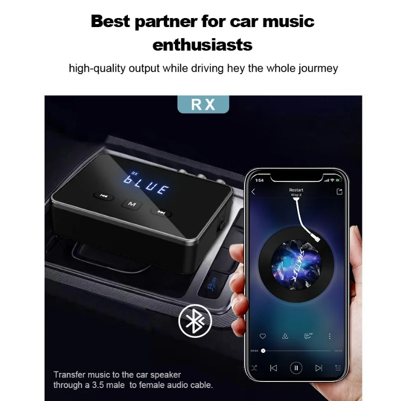 Bluetooth 5.4 Audio Receiver 3.5mm AUX RCA Stereo HIFI Music Car Wireless Adapter USB U-Disk Play for Car Earphones TV Speakers