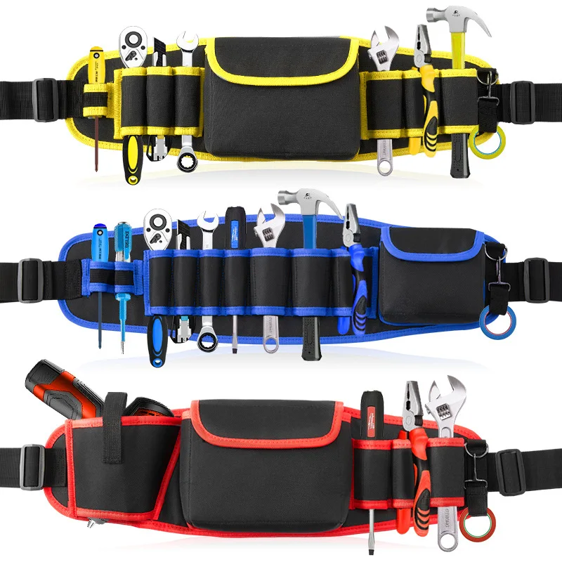 Tool Bags Electrician Tools Waist Storage Bag With Belt for Pocket Wrench Pliers Wire Organizer Electrician Tools Belt