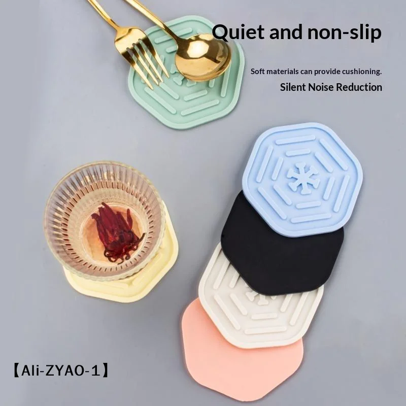 【O】Silicone Coaster Water-draining Coasters Anti-slip Heat-insulating Coaster Heat-resistant Coffee Beverage Coaster