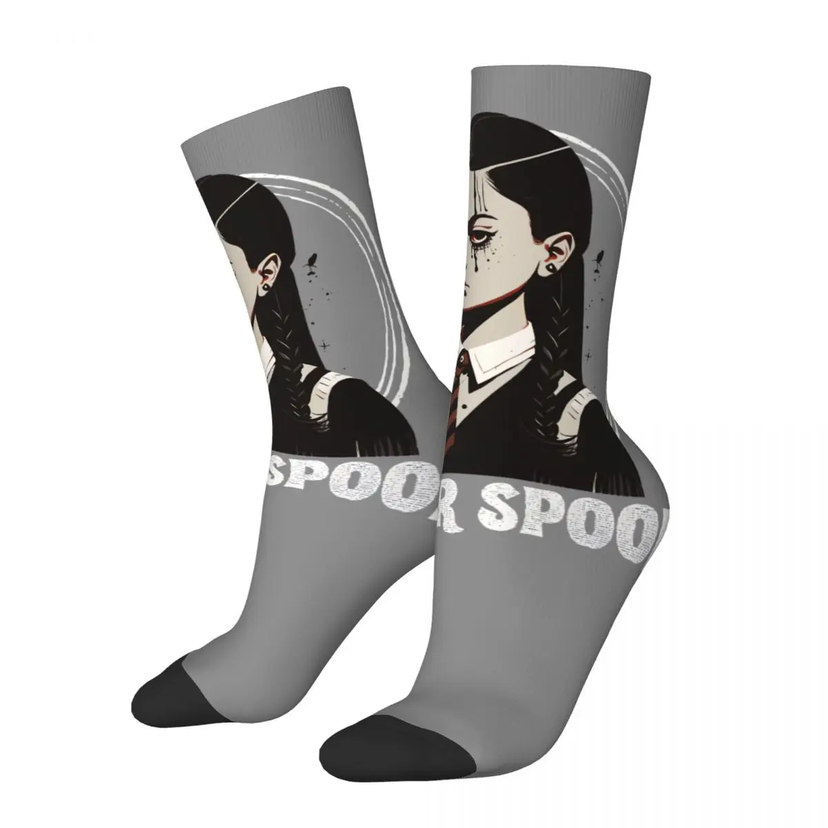 Funny Happy compression Socks Nevermore Academy I Prefer Spooky Classic Retro Nostalgia Old School Style Casual Crew Crazy Sock