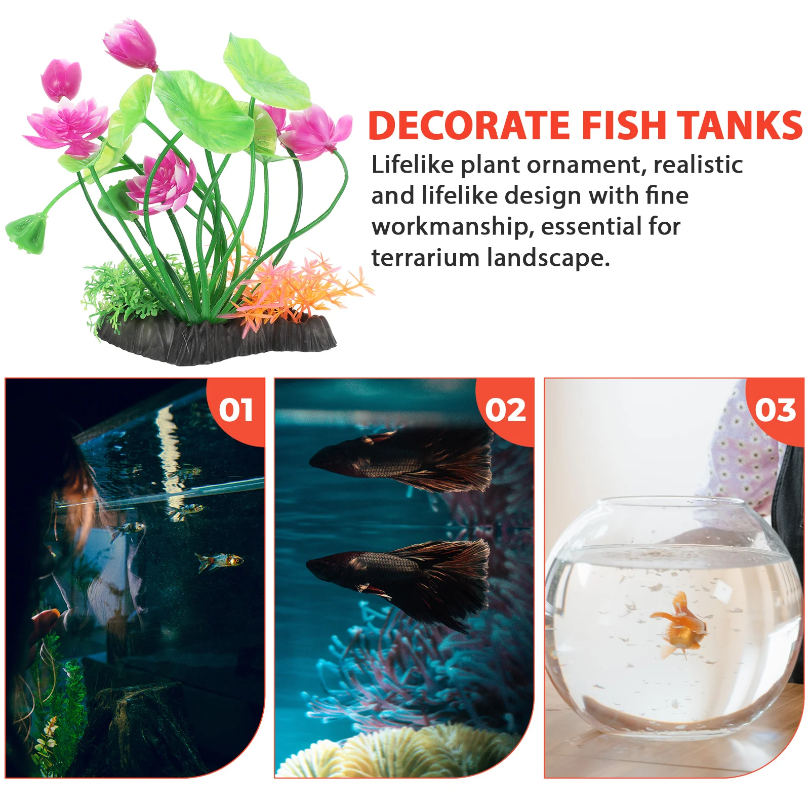 

Wear Resistant Aquarium Plant Decorative Faux Plant Replaceable Safe Fish Tank Decoration Vivid Lifelike Underwater