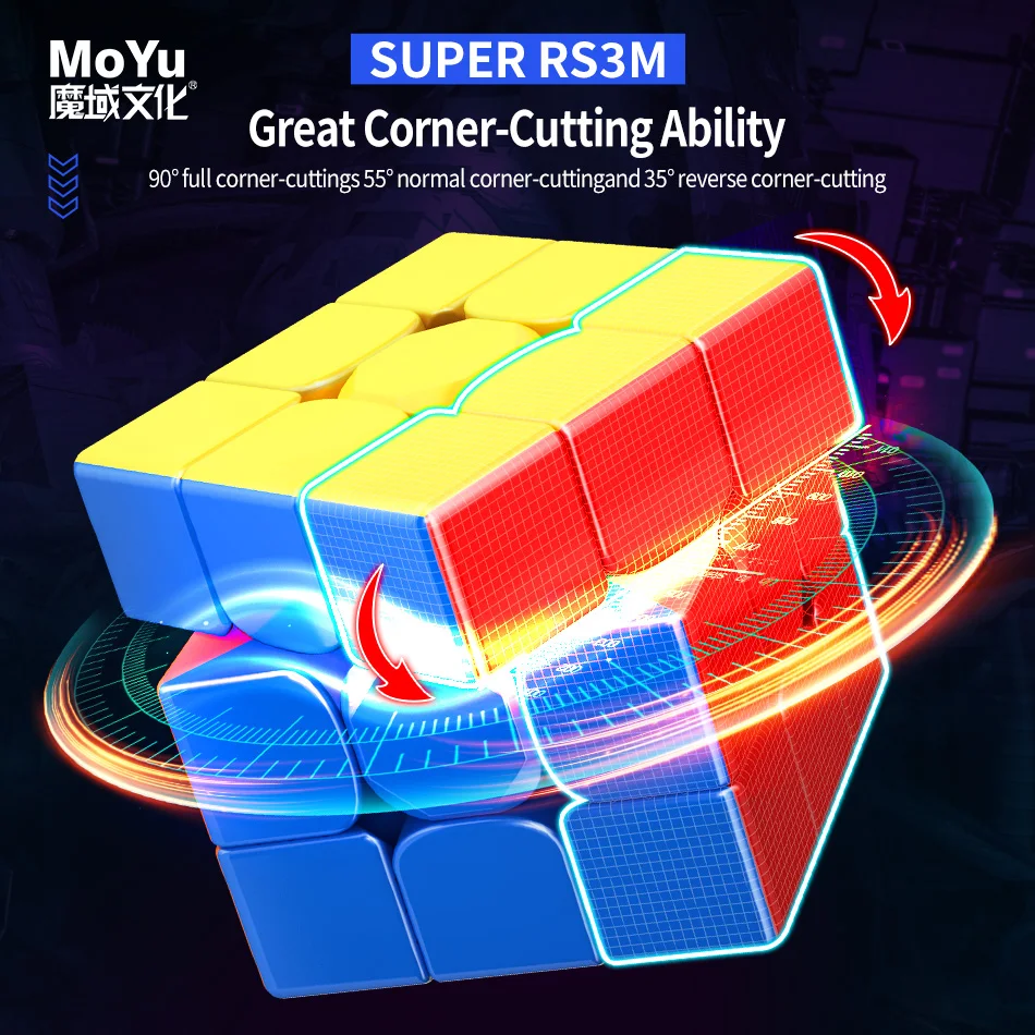 MoYu Magnetic Magic Cube 3x3 2022 Super RS3M Maglev Ball Core Speed Cube MEILONG Professional 3X3 Speed Puzzle Cubo Magico