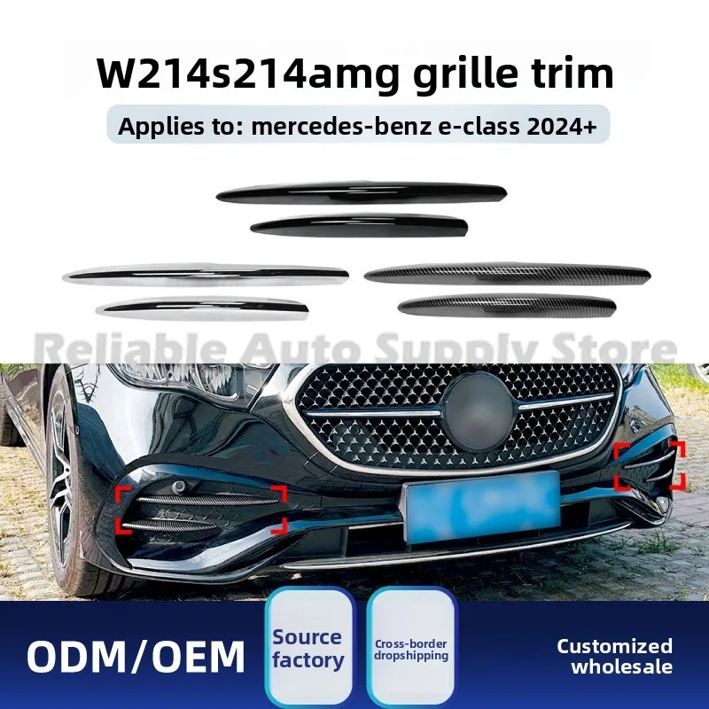 

For Mercedes E Class W214 S214 AMG Line 2024+ Front Bumper Air Dam Grille Trim Sticker Modification Stylish Upgrade Premium Desi