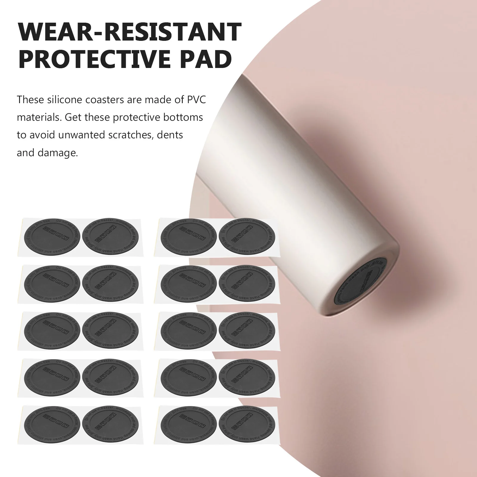 

20Pcs Silicone Pads Non-Slip Heat-Resistant Tumbler Bottom Protection Mats Anti-Skid Cup Mats for Insulated Cups