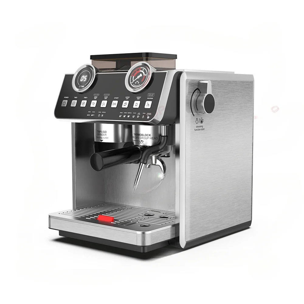 2024 Luxury Electric Espresso Machine 20 Bar Multi-functional Double Boiler Concentrated Bean Grinding Pressure Hotel Coffee